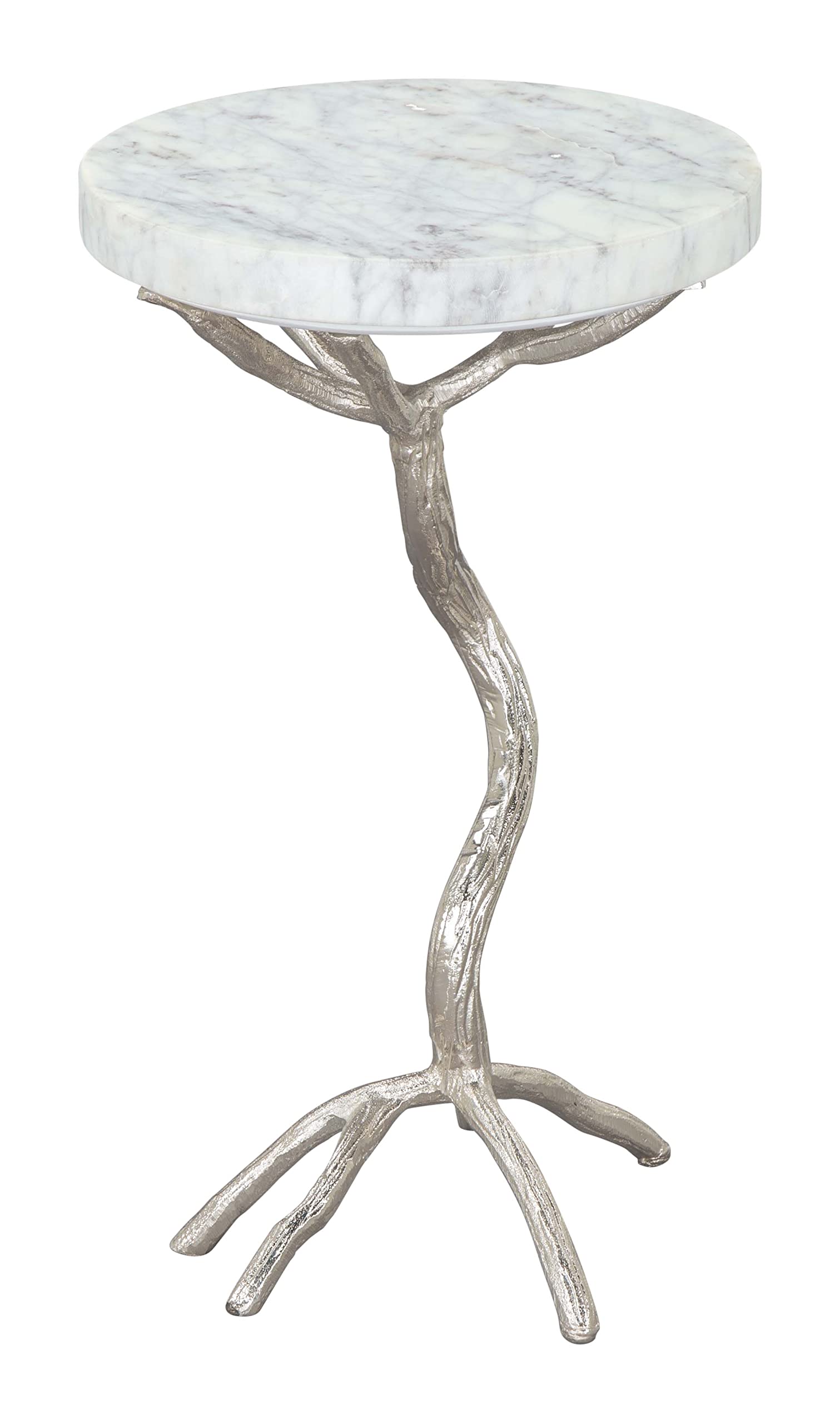 Zuo Joel Side Table White & Silver