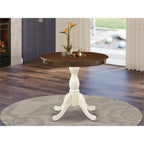 East West Furniture Ast-Wlw-Tp Antique Kitchen Table - A Round Dining Table Top With Pedestal Base, 36X36 Inch, Multi-Color