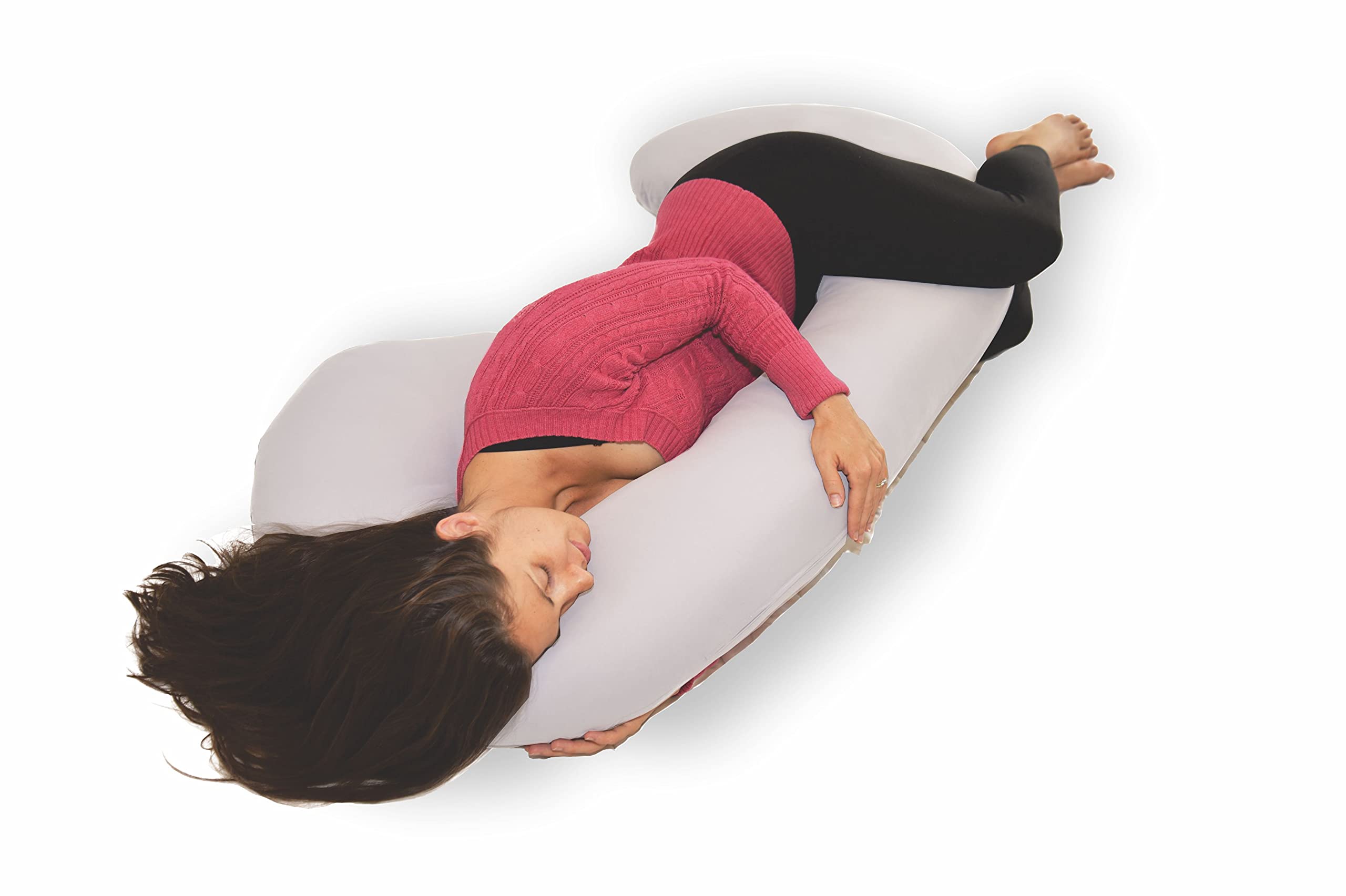 New Microfiber Zippered Replacement Maternity Body Pillow Cover (White)