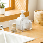Poeland Wall Mount Storage Organizer, Clear Storage Box Holder Basket With 3 Compartments No Drilling Hang Walls/Doors For Kitch