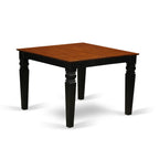 East West Furniture WEPF7-BCH-C 7 Piece Dining Set Consist of a Rectangle Dining Room Table with Butterfly Leaf and 6 Linen Fabric Upholstered Chairs, 42x60 Inch, Black & Cherry