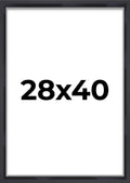 28x40 Shadow Box Frame Contemporary Black | 1'' Depth of Usable Space| Interior Size 28x40 or 40x28 Inches| UV Resistant Acrylic