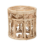 Baxton Studio Bowie Modern Bohemian Natural Brown Rattan 2-Piece Nesting End Table Set Natural Brown/Natural Rattan