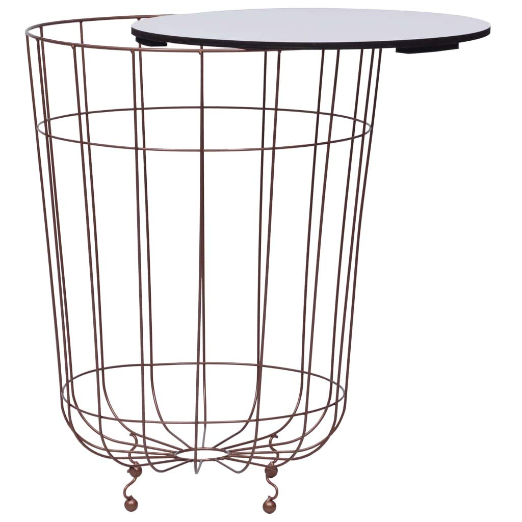 vidaXL Scandinavian Style Coffee Table, Gold Metal Frame with White Round MDF Top – Versatile Home Furniture with Storage Alternative.