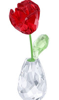 FLOWER DREAMS RED ROSE FIGURINE 5254323, 2 3/4 x 3/4 x 1 1/4 inch, Clear, Green and Red