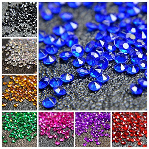 Angzhia 2000 Pcs/Pack Wedding Table Scatter Confetti Crystals Acrylic Diamonds 8 Mm Rhinestones For Wedding, Bridal Shower, Vase