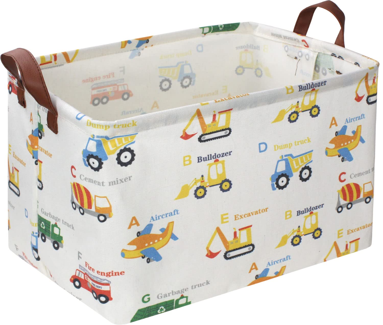 Essme Rectangular Kids Basket,Car Storage Baske with Handles for Boys Room Decor,Monster Truck Basket,Shelf Basket,Gift Basket.(