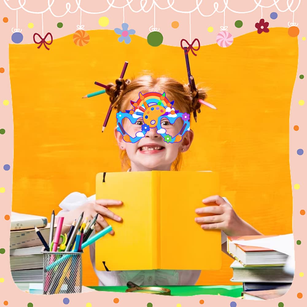 Estivaux 16 Pcs Back To School Eyeglasses Fancy Welcome Back To School Headband First Day Of School Eyeglasses Clock Books Photo