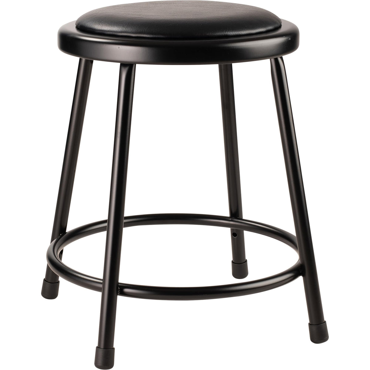 National Public Seating6418-10 NPS 18&quot; Heavy Duty Vinyl Padded Steel Stool, Black