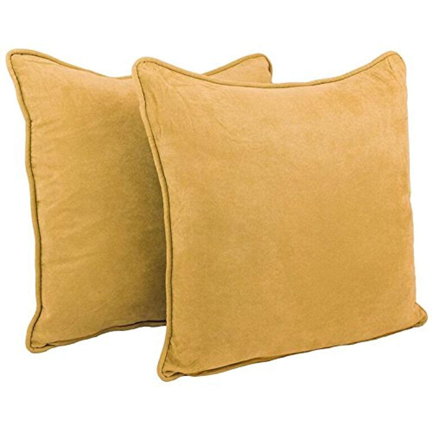 Blazing Needles Corded Microsuede Floor Pillows (Set of 2), 25&quot;, Lemon