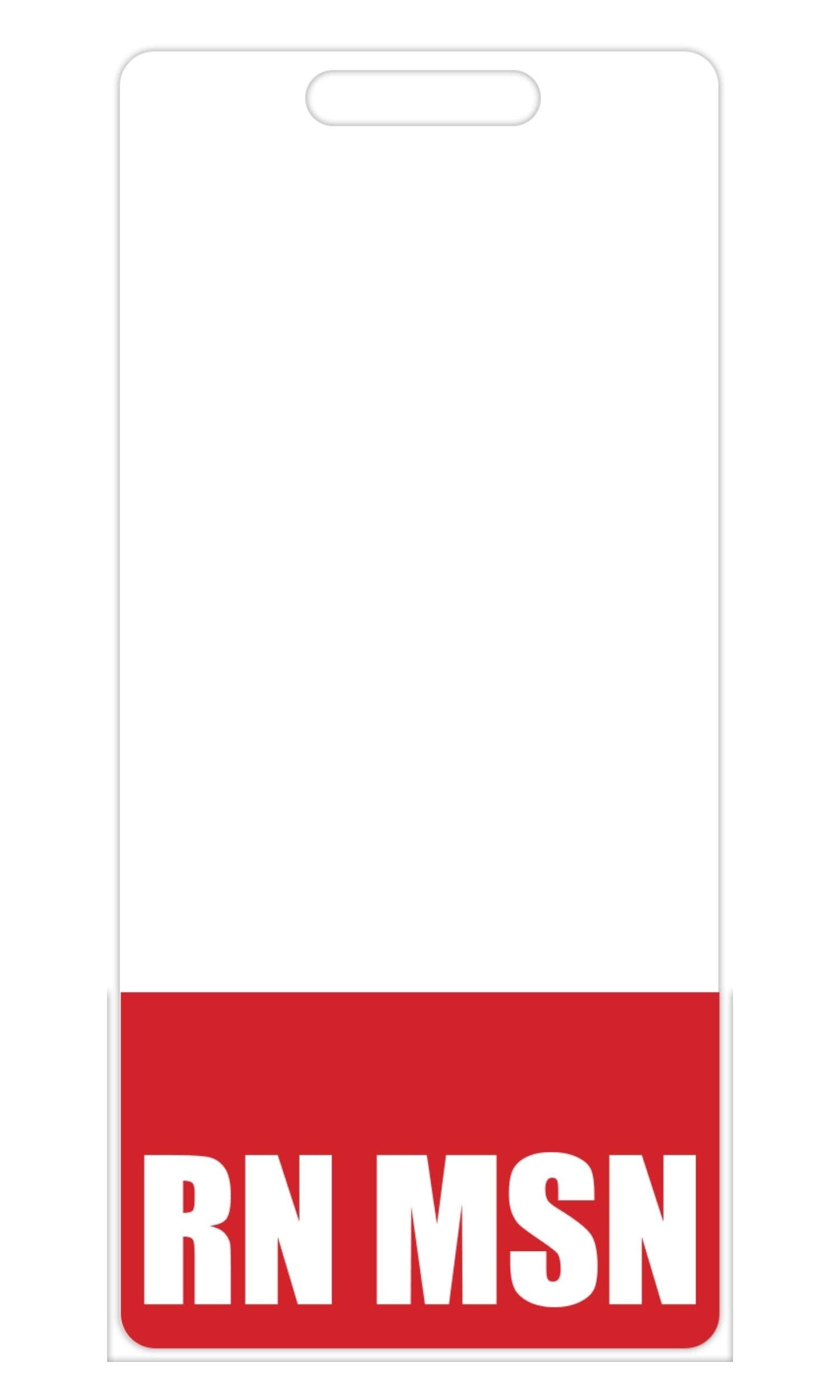 Rn Msn Badge Buddy (Red) - Vertical Heavy Duty Badge Tags For Nurses With A Master'S Degree - Double Sided Badge Identification