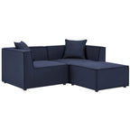 Modway Eei-4378-Nav Saybrook Patio Upholstered Loveseat And Ottoman Set In Navy
