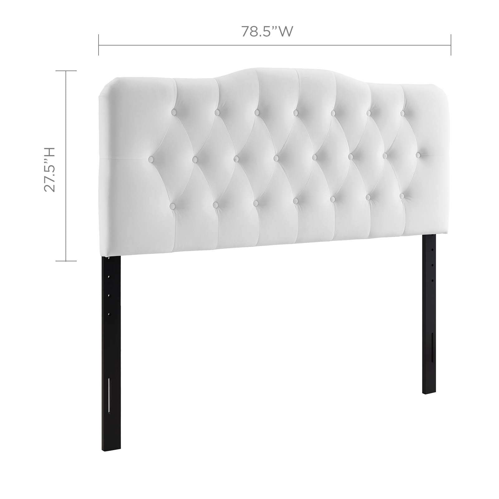 Modway Annabel Diamond Tufted Performance Velvet King Headboard in White