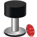 Door Stoppers With Extra Stickers, Self-Adhesive Door Stop With White Rubber & Stainless Steel Body - Sound Dampening Door Bumpe