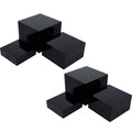 Red Co. Set of 3 Glossy Black Acrylic Cube Display Nesting Risers with Hollow Bottoms - 2 Pack
