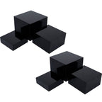 Red Co. Set of 3 Glossy Black Acrylic Cube Display Nesting Risers with Hollow Bottoms - 2 Pack