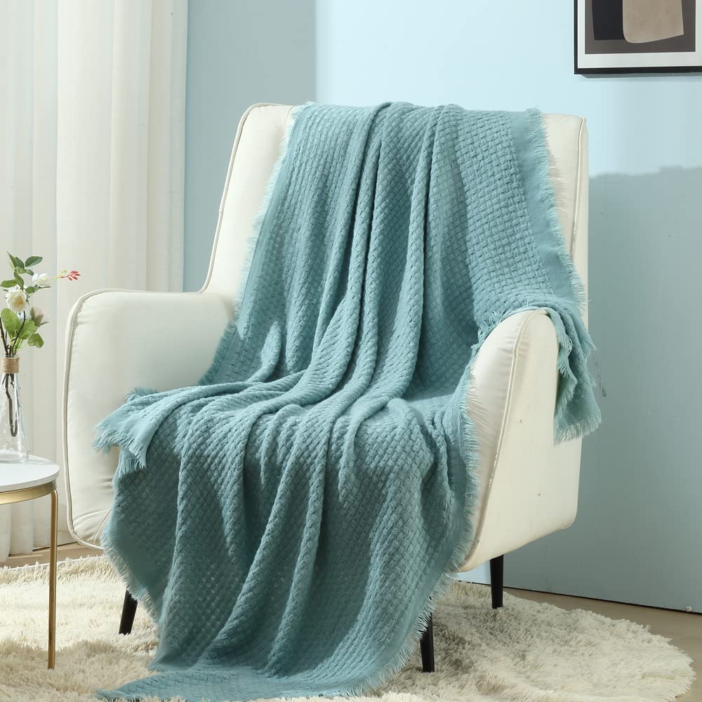 Crevent Knit Throw Blanket For Couch Sofa Chair Bed Home Decoration, Soft Warm Cozy Light Weight For Spring Summer Fall (50 ' 'X