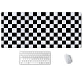 Ssoiu Checkered Desk Mat Extended Gaming Mouse Pad (35.5X15.7 In), Large Stable Rubber Base Mousepad With Stitched Edges, Keyboa