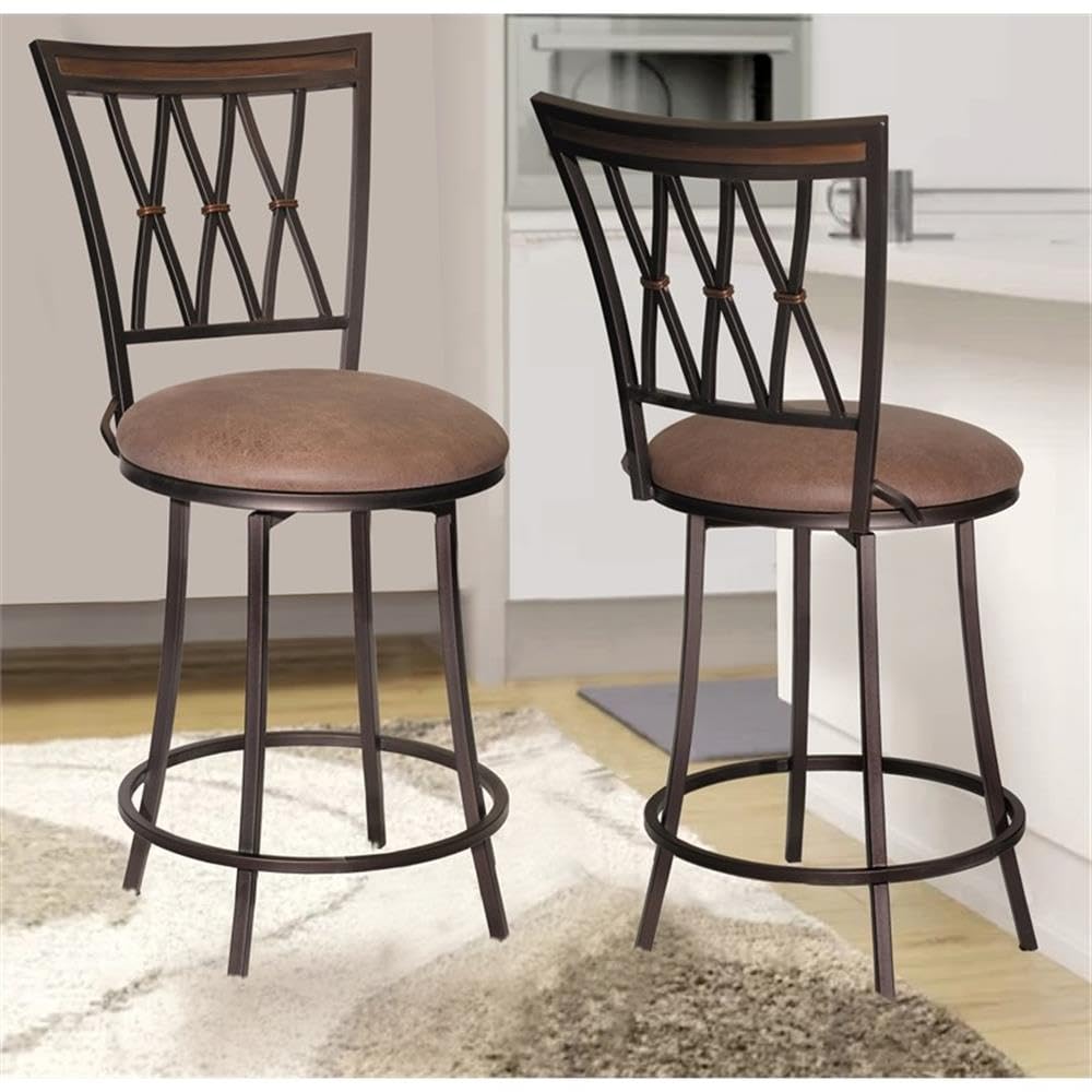 Steve Silver Sedona Swivel Stool Counter Chair, Light Brown, for Kitchen, Dining Room, 360 Degree Swivel, 22.52 x 22.24 x 41.02 in