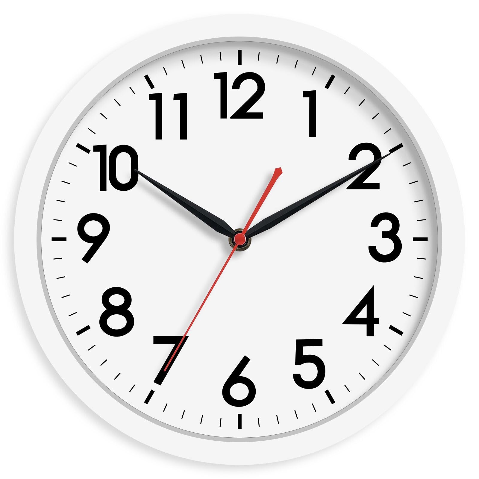 AKCISOT Wall Clock Silent Non Ticking Modern Wall Clocks Battery Operated 10 Inch, Analog Small Classic Clock Decorative for Bed