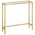 HOOBRO 29.5 Narrow Console Table, Tempered Glass Sofa Table, Small Side Table, Modern Entryway Table, for Entrance, Living Room,