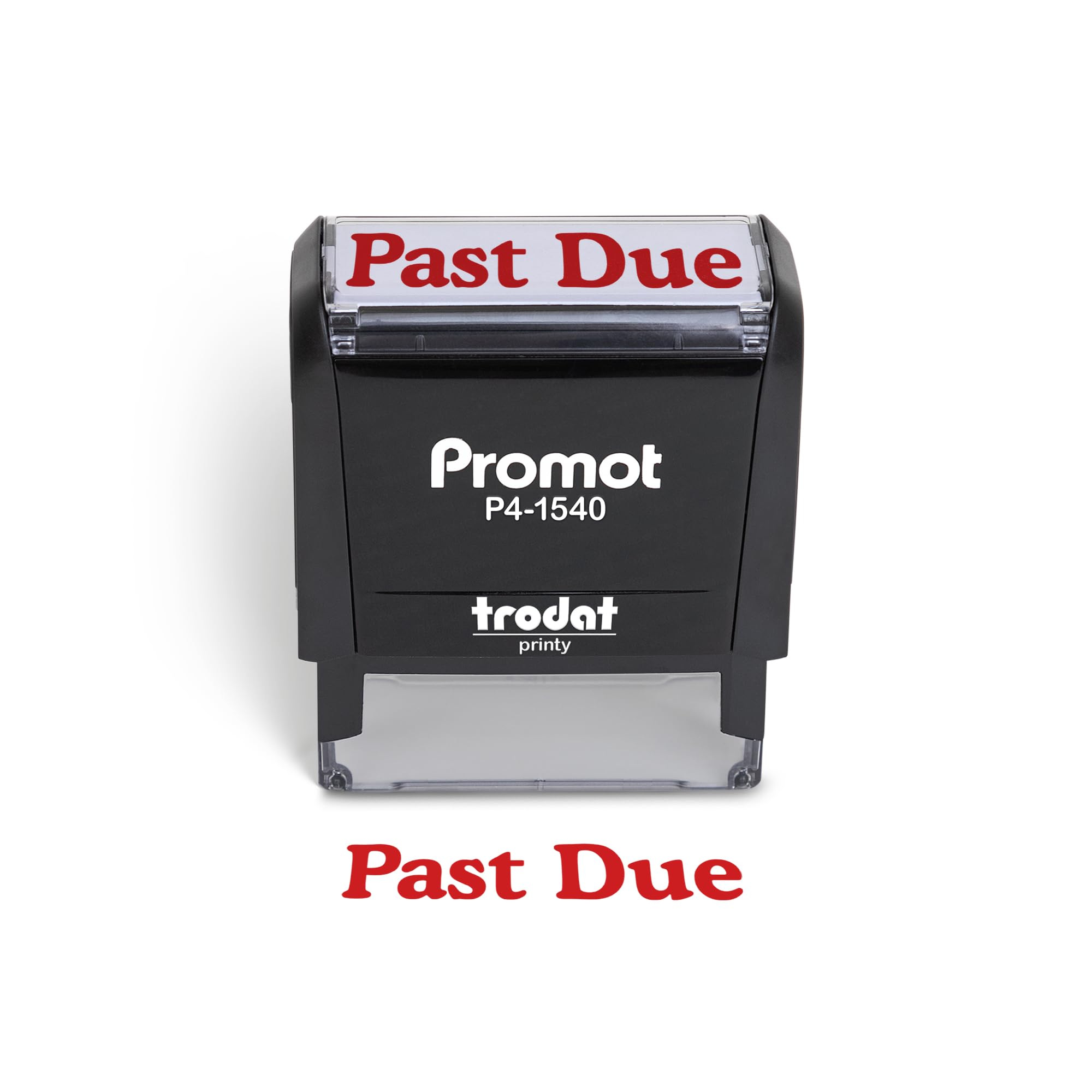 Promot Past Due Self Inking Rubber Stamp - Refillable Stampers For Office - Business, Accounting, Bookkeeping, Coding, Legal, No
