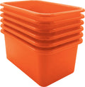 Teacher Created Resources Orange Small Plastic Storage Bin 6Pack (TCR2088580)
