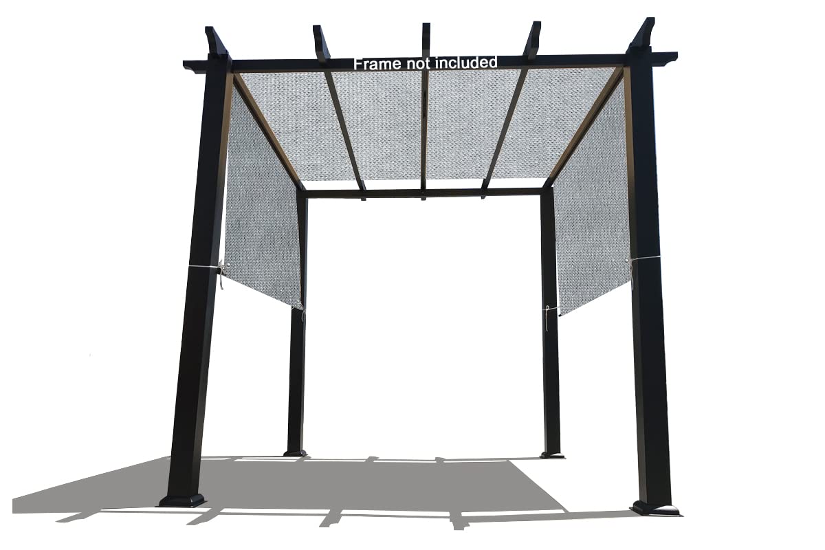 Alion Home Custom Hdpe Permeable Canopy Sun Shade Cover Replacement With Rod Pockets For Pergola (14' X 10', Grey)