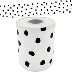 Teacher Created Resources Black Painted Dots On White Straight Rolled Border Trim (Tcr8910)