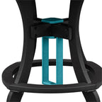 American Furniture Classics Five Piece Round Counter Height Dining Set, Aruba Blue/Black