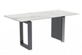 Dining Table Stainless Steel Base, With 55 White Sintered Stone Top