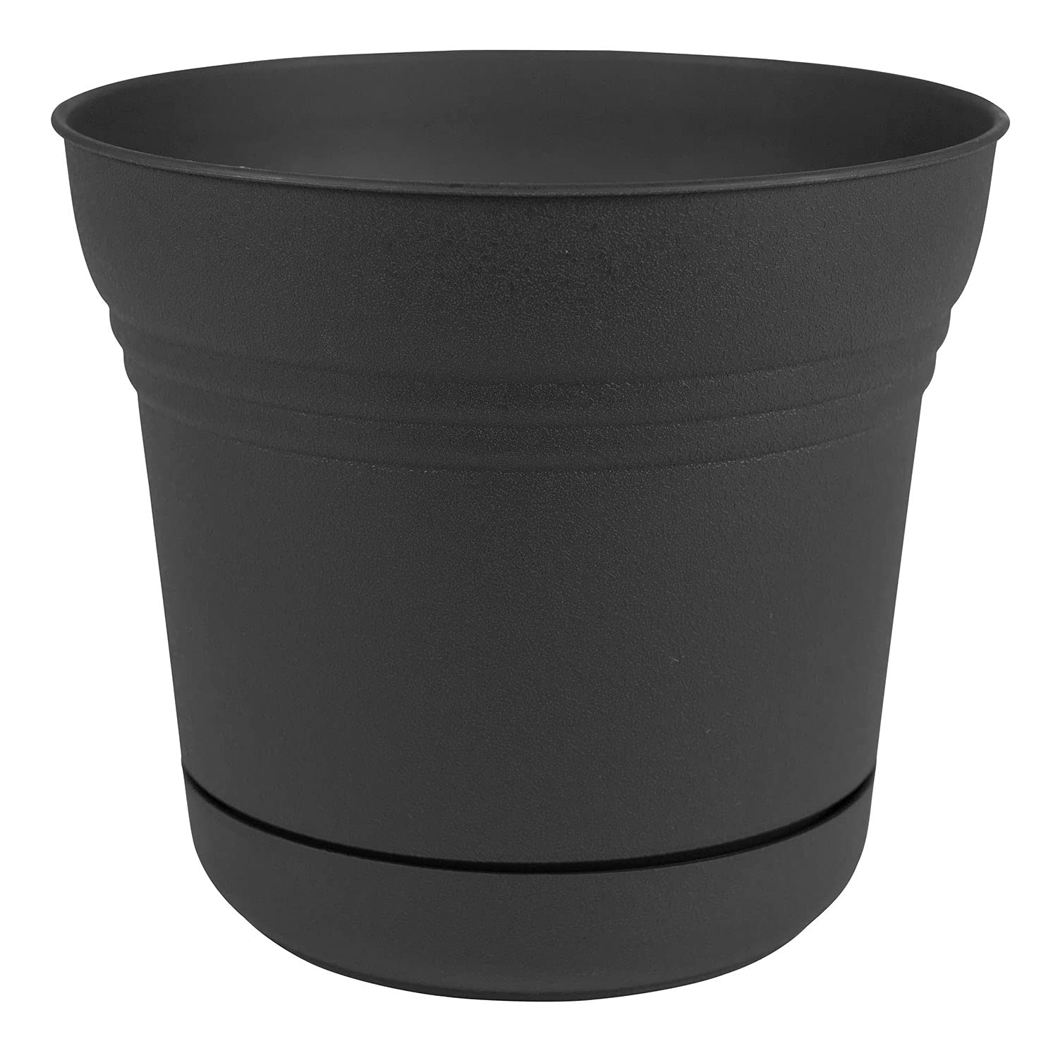 Bloem Sp0700 Saturn Planter With Saucer, 7', Black