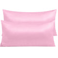 Ntbay Zippered Satin Pillow Cases For Hair And Skin, Luxury King Hidden Zipper Pillowcases Set Of 2, 20X36 Inches, Light Pink
