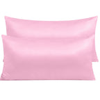 Ntbay Zippered Satin Pillow Cases For Hair And Skin, Luxury King Hidden Zipper Pillowcases Set Of 2, 20X36 Inches, Light Pink