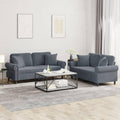 vidaXL 2-Piece Velvet Sofa Set with Cushions in Dark Gray - Modern Comfort Seating with Durable Frame for Living Room or Lounge Area