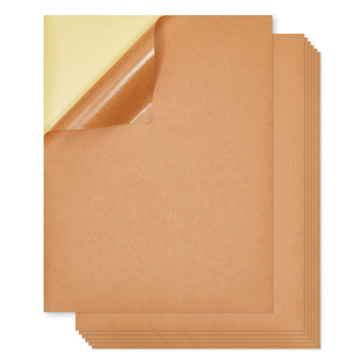 Juvale 48 Pack Kraft Paper Sticker, Full Sheet Printable Brown Labels (8.5X11 In)