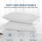 Downluxe Down Alternative Pillows King Size Set Of 2 - Hotel Collection Soft Bed Pillows For Sleeping, Perfect For Side, Back And Stomach Sleepers, 20 X 36