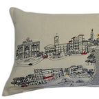 HomeRoots Cream 45' White Rome Daylight Skyline Lumbar Decorative Pillow
