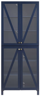 Crosley Furniture Cassai Tall Pantry Storage Cabinet With Shelves, Kitchen, Dining, Or Laundry Room, Navy