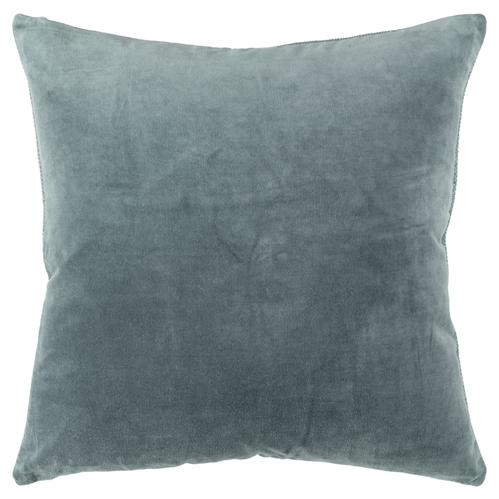 Rizzy Home 22&quot; x 22&quot; Poly Filled Pillow with Cotton Canvas Cover-Teal