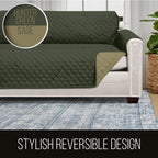 Sofa Shield Patented Chair Slipcover, Reversible Tear Resistant Soft Quilted Microfiber, 23” Seat Width, Durable Furniture Stain Protector With Straps, Washable Cover For Dogs, Kids, Hunter Green Sage