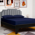 Lirex Fitted Sheet, Twin Xl Size 100% Egyptian Cotton 300 Thread Count Soft Breathable Fitted Sheet, 100X190Cm, Dark Blue