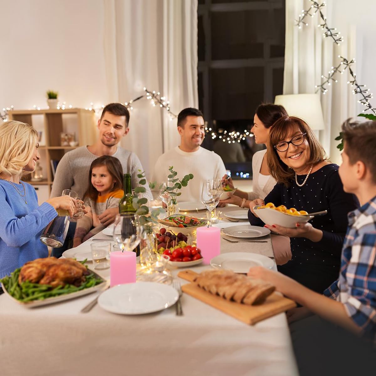 Amusaer 2X3 Inch Pink Pillar Candles Small 24 Hours Unscented Dripless Flat Top Column Cylinder Candles For Dinner Table Christm