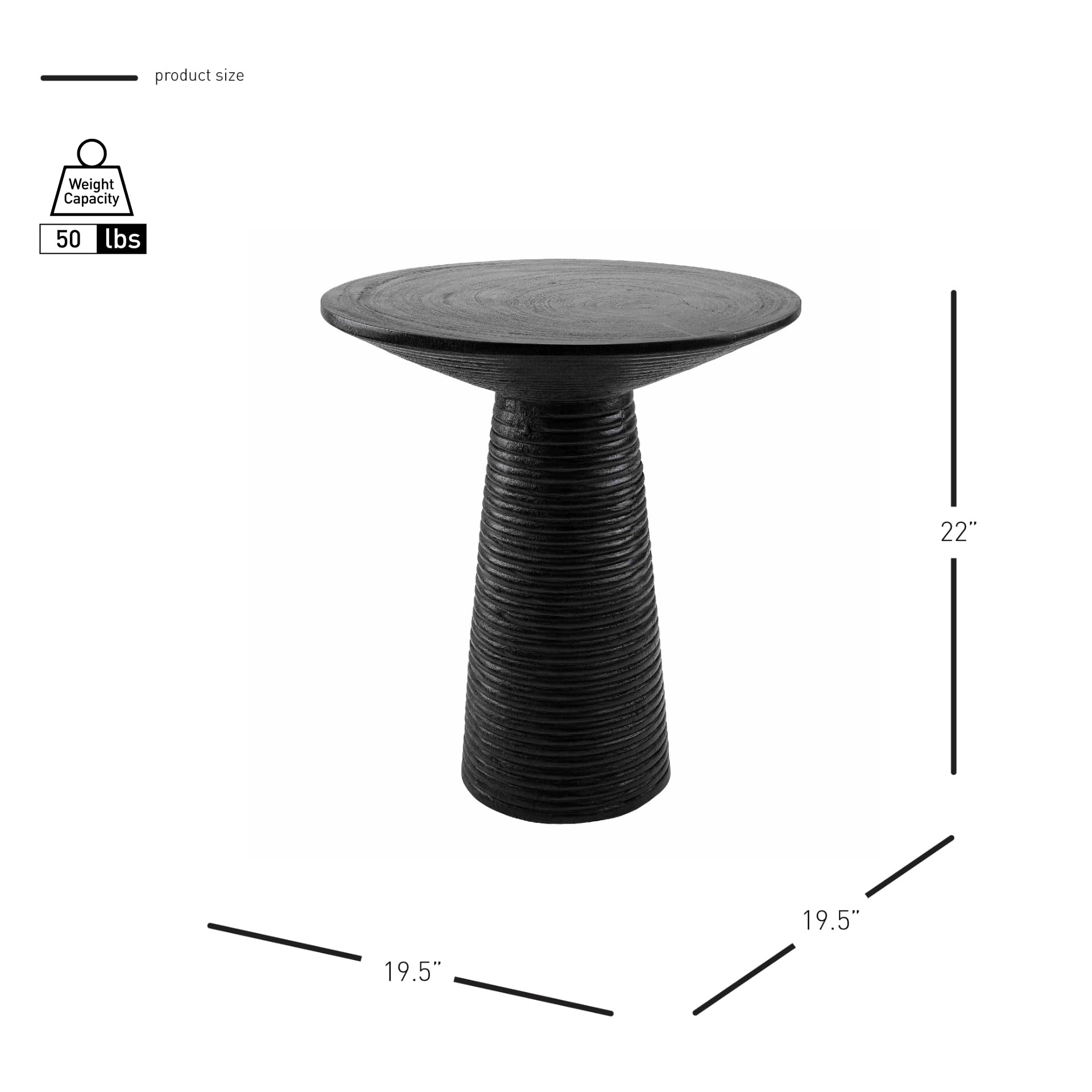 Npd Furniture And More Duma Trembesi, Black Side/End Table