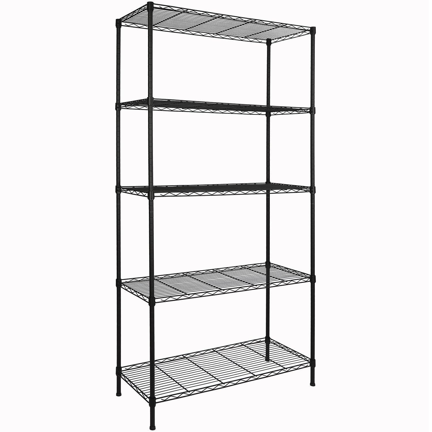 Regiller 5-Wire Shelving Metal Storage Rack Adjustable Shelves,17.7' D×35.4' W×72.3' H Standing Storage Shelf Units For Laundry Bathroom Kitchen Pantry Closet