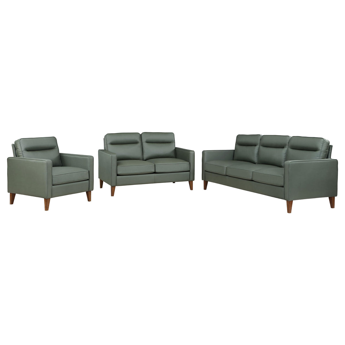 Coaster Jonah 3-Piece Upholstered Track Arm Sofa Set Green