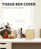 Livelab Tissue Box Cover, Square Metal Tissue Box Holder Modern Decor Facial Napkin Holder Tissue Box Dispenser For Bathroom Van