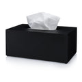 Essentra Home Rectangular Tissue Box Cover - Heavy Facial Tissue Box Cover with Modern Matte Black Finish - Matte Black Collecti