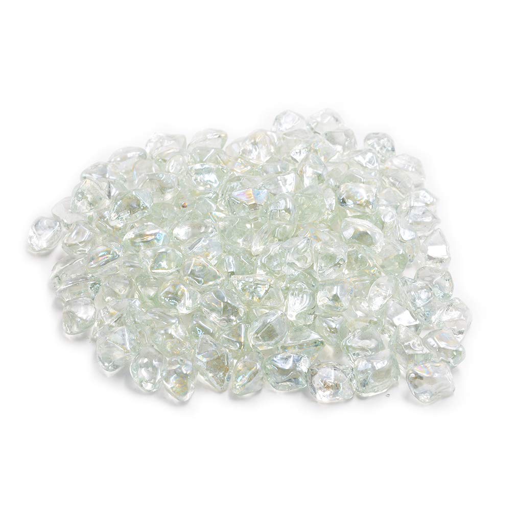 Skyflame 10-Pound Polygon Fire Glass For Fire Pit Fireplace Landscaping,1/2-Inch, Crystal