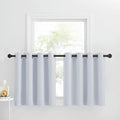 Nicetown Bathroom Tiers Kitchen Curtains For Small Windows, 2 Panels Energy Saving Half Curtains For Living Room Windows Cabinet Curtain Tiers For Nursery (Greyish White, 52 X 30 Inch Length)